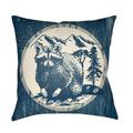 Artistic Weavers Lodge Cabin Raccoon Ridge Poly Filled Pillow - Navy & Beige - 16 x 16 in. LGCB2001-1616